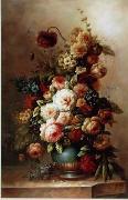 unknow artist, Floral, beautiful classical still life of flowers.047